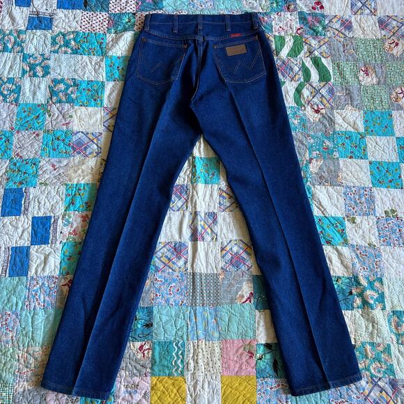 Vintage 80s/90s Wrangler Dark Denim High Waist Straight Western Jeans USA 29x34 - Picture 5 of 6